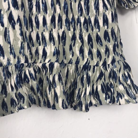 Madewell Sunpleat Lace-Up Top in Painted Feathers size S - Picture 9 of 11